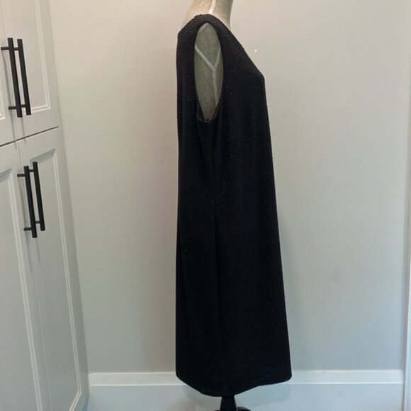 Frank Lyman Black Sleeveless Dress Shimmering Size 18 - Picture 5 of 12